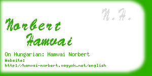 norbert hamvai business card